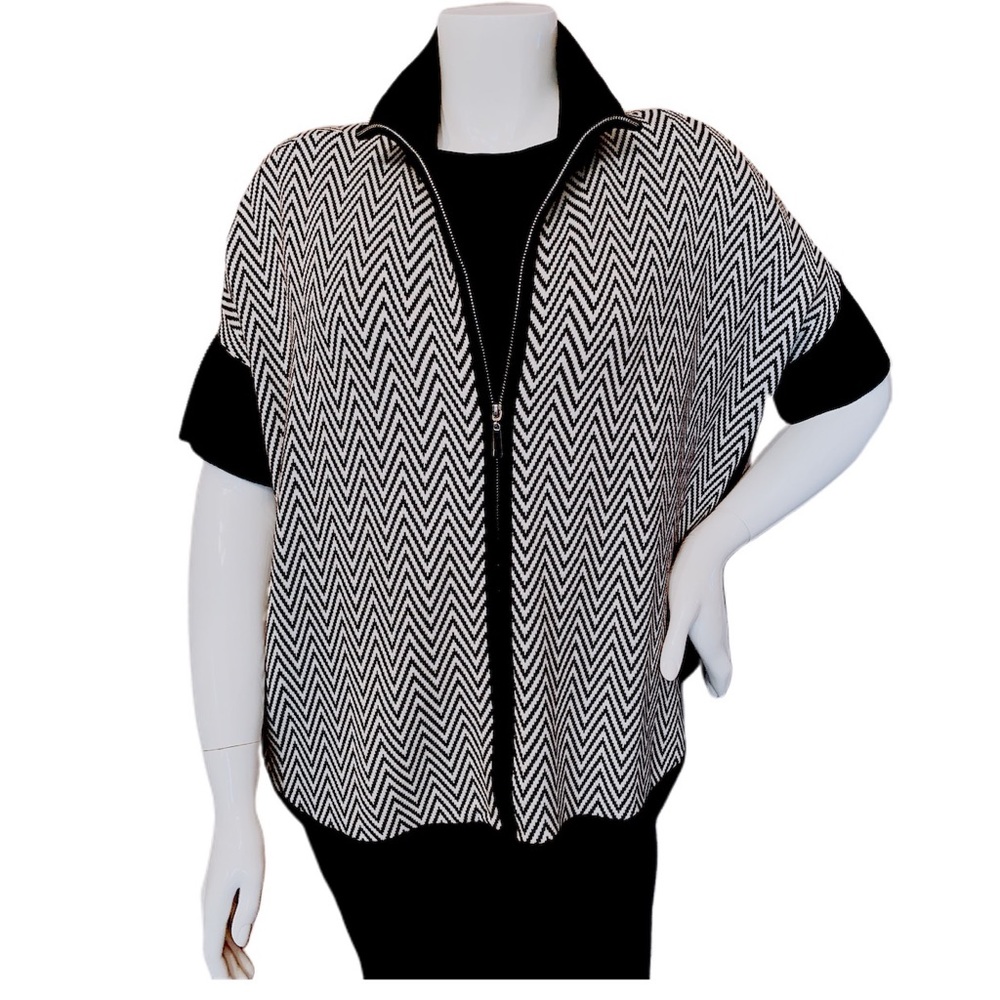 White House Black Market Zip Cape Sweater L